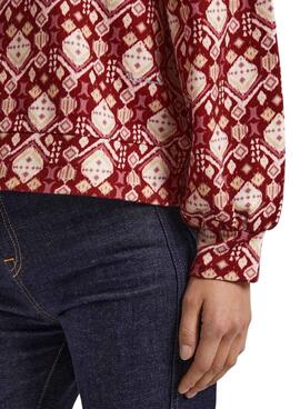 Sweat Pepe Jeans Bella Printed Bordeaux Mulher