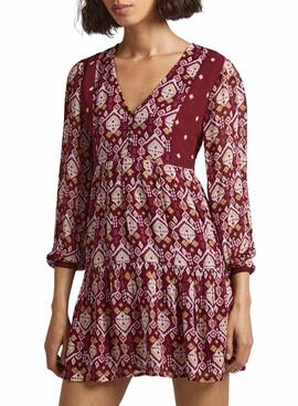 Vestido Pepe Jeans Galatea Bordeaux para Mulher