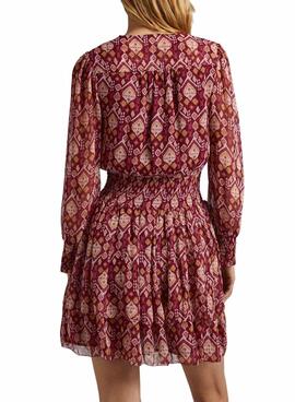 Vestido Pepe Jeans Gala Printed Bordeaux Mulher