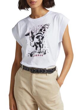 T-Shirt Pepe Jeans Bianca Branco para Mulher