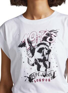 T-Shirt Pepe Jeans Bianca Branco para Mulher