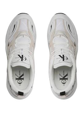 Sapatilhas Calvin Klein Retro Mesh Branco Homem