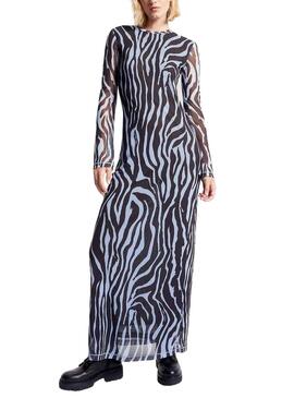 Vestido Tommy Jeans Zebra Maxi Azul para Mulher