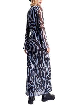 Vestido Tommy Jeans Zebra Maxi Azul para Mulher