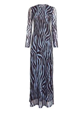 Vestido Tommy Jeans Zebra Maxi Azul para Mulher