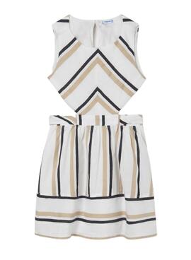 Vestido Mayoral Cut Out Listras para Menina