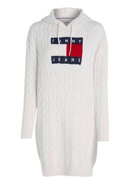 Vestido Tommy Jeans Cabo Flag Branco para Mulher