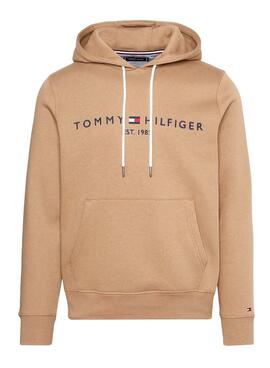 Sweat Tommy Hilfiger Logo Hoody Marrom Homem