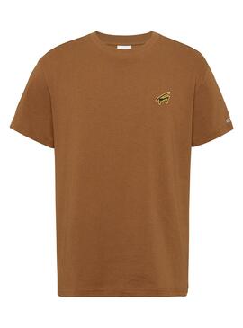 T-Shirt Tommy Jeans Gold Signature Marrom Homem