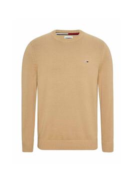 Camisola Tommy Jeans Essential Crew Bege Homem
