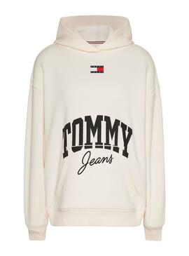 Sweat Tommy Jeans New Varsity Branco Mulher