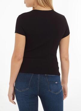 T-Shirt Tommy Jeans Essential Preto para Mulher