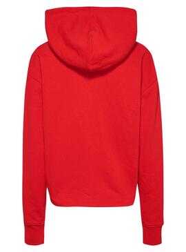Sweat Tommy Jeans Relaxed Essential Vermelho Mulher