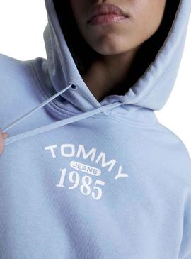 Sweat Tommy Jeans Relaxed Essential Azul Mulher