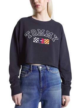 Sweat Tommy Jeans Archive Azul Marinho para Mulher