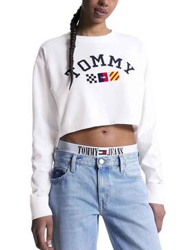 Sweat Tommy Jeans Archive Branco para Mulher