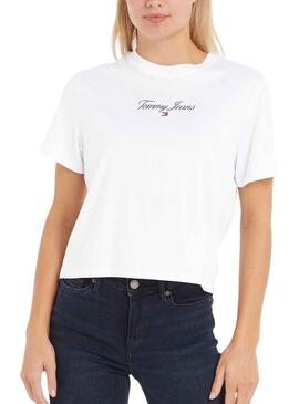 T-Shirt Tommy Jeans Essential Branco para Mulher