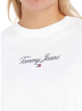 T-Shirt Tommy Jeans Essential Branco para Mulher