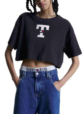 T-Shirt Tommy Jeans Modern Prep Preto para Mulher