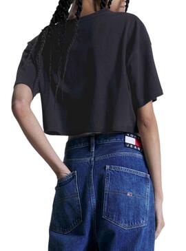 T-Shirt Tommy Jeans Modern Prep Preto para Mulher