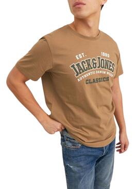 T-Shirt Jack & Jones Marrom para Homem