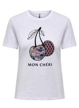 T-Shirt Only Philine Branco Mon Chéri para Mulher