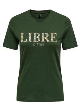 T-Shirt Only Philine Print Libre Verde para Mulher