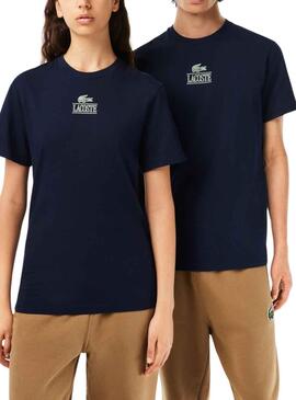 T-Shirt Lacoste Efeito 3D Azul Marinho Homem Mulher
