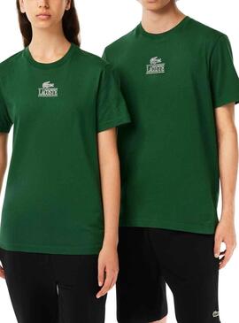 T-Shirt Lacoste Efeito 3D Verde para Homem Mulher