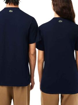 T-Shirt Lacoste executa grande Azul Marinho Homem Mulher