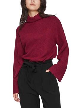 Camisola Vila Vivimalina Rollneck Bordeaux para Mulher