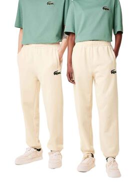 Calças Lacoste Jogger Felpa Bege Homem Mulher