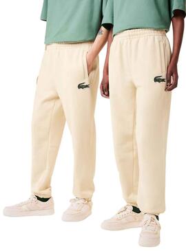 Calças Lacoste Jogger Felpa Bege Homem Mulher
