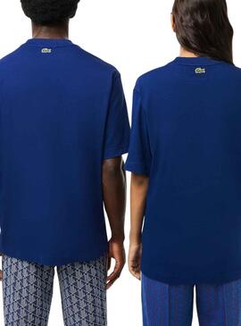 T-Shirt Lacoste Loose Fit Azul Homem Mulher