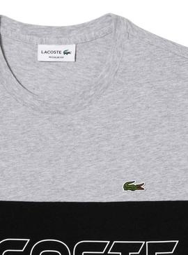 T-Shirt Lacoste Cor Block Cinza para Homem