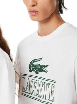 T-Shirt Lacoste Runs Large Branco Homem e Mulher