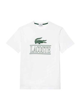 T-Shirt Lacoste Runs Large Branco Homem e Mulher
