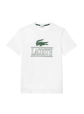 T-Shirt Lacoste Runs Large Branco Homem e Mulher