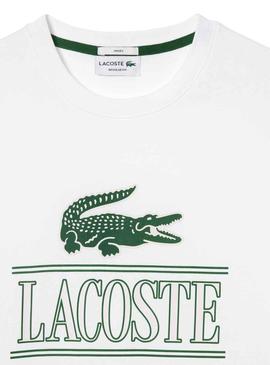 T-Shirt Lacoste Runs Large Branco Homem e Mulher