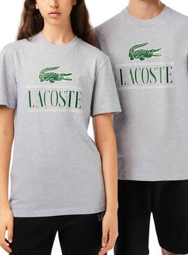T-Shirt Lacoste Runs Large Cinza Homem Mulher
