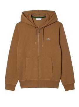 Sweat Lacoste Zíper Marrom para Homem