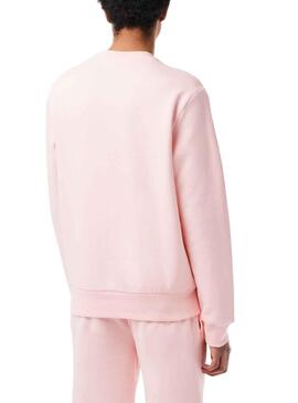 Sweat Lacoste Algodón Cepillado Rosa Homem