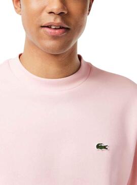Sweat Lacoste Algodón Cepillado Rosa Homem