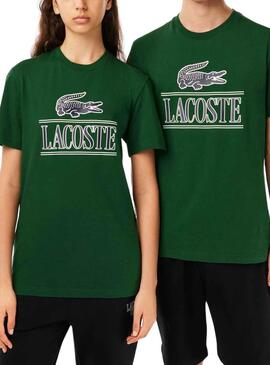 T-Shirt Lacoste Runs Large Verde Homem Mulher