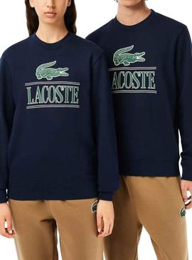 Sweat Lacoste Bandera 3D Azul Marinho Homem Mulher