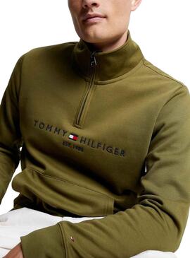 Sweat Tommy Hilfiger MockNeck Verde Homem