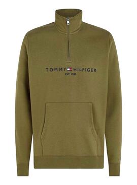 Sweat Tommy Hilfiger MockNeck Verde Homem