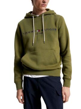 Sweat Tommy Hilfiger Logo Hoody Verde Homem