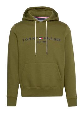 Sweat Tommy Hilfiger Logo Hoody Verde Homem