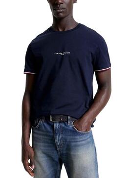 T-Shirt Tommy Hilfiger Tipped Azul Marinho para Homem